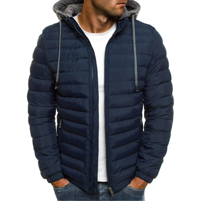 Embroidery Zip Up Hoodie - Casaco Parka Masculino de Algodão 2026