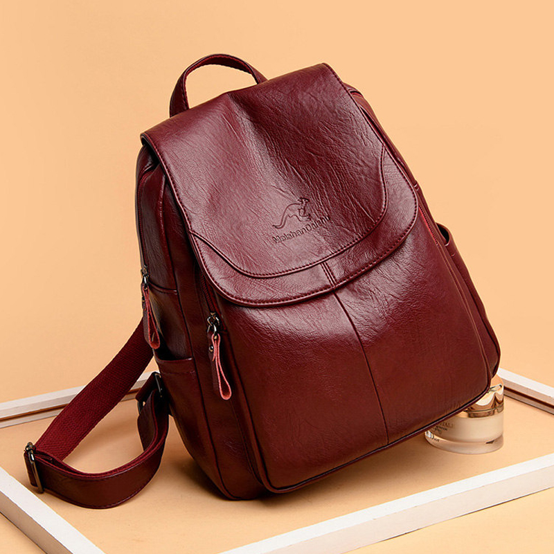 Embroidery Font - 9 cores mulheres mochilas de couro