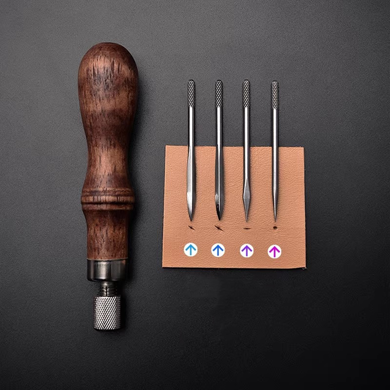 Punch Needle Handle - Conjunto de Furadores de Couro 4