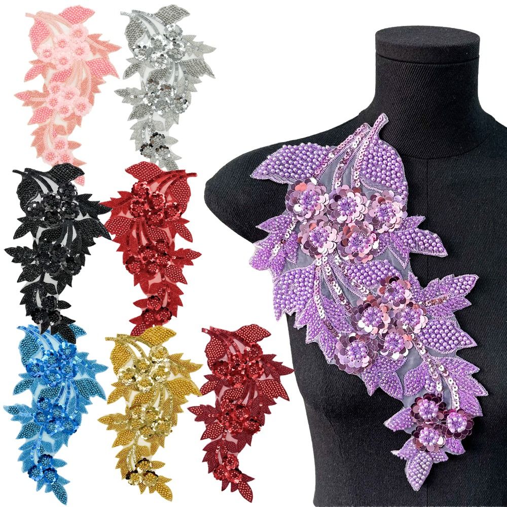 Embroidery Patches - Apliques de Flores em Lantejoulas 3D