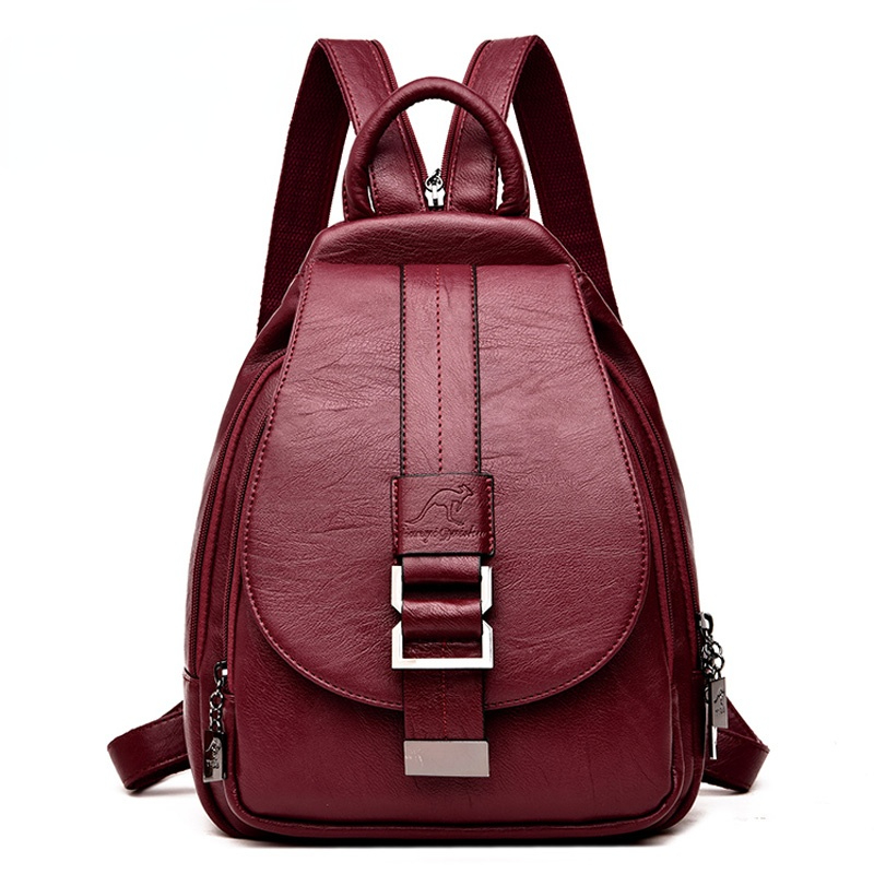 Embroidery Font - Designer Mochilas de Couro para Mulheres,