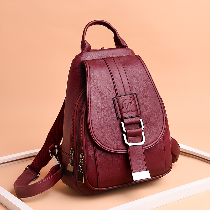 Embroidery Font - Mochilas femininas de couro, 6 cores,