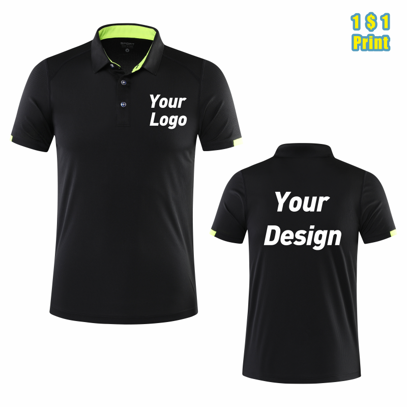 Embroidery Men Shirt - Camisa polo esportiva respirável de secagem