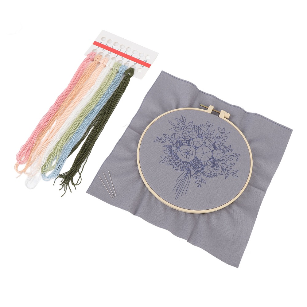 Embroidery Design Patterns Flowers - Kit de Bordado com Padrão Impresso,