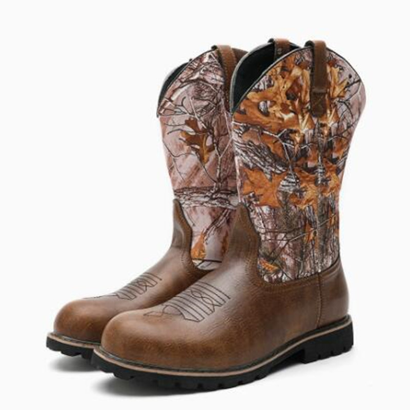 Embroidery On Leather - Botas Masculinas Clássicas de Couro com