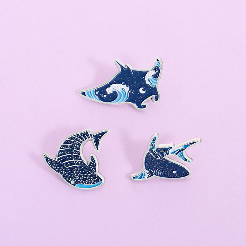Embroidery Whale - Pins de Esmalte Criativos de Criaturas