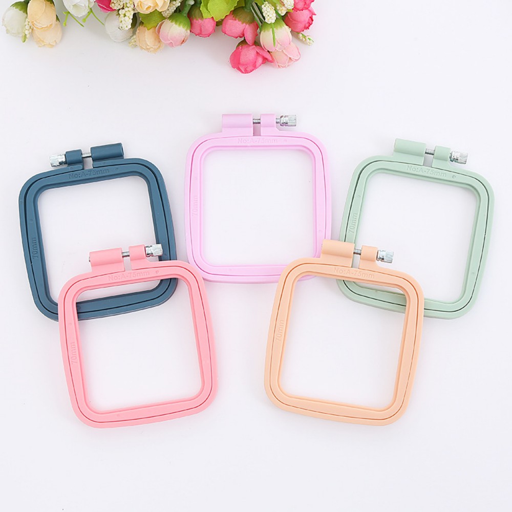 Embroidery Hoop Square - Oval/quadrado plástico bordado aros quadro cor