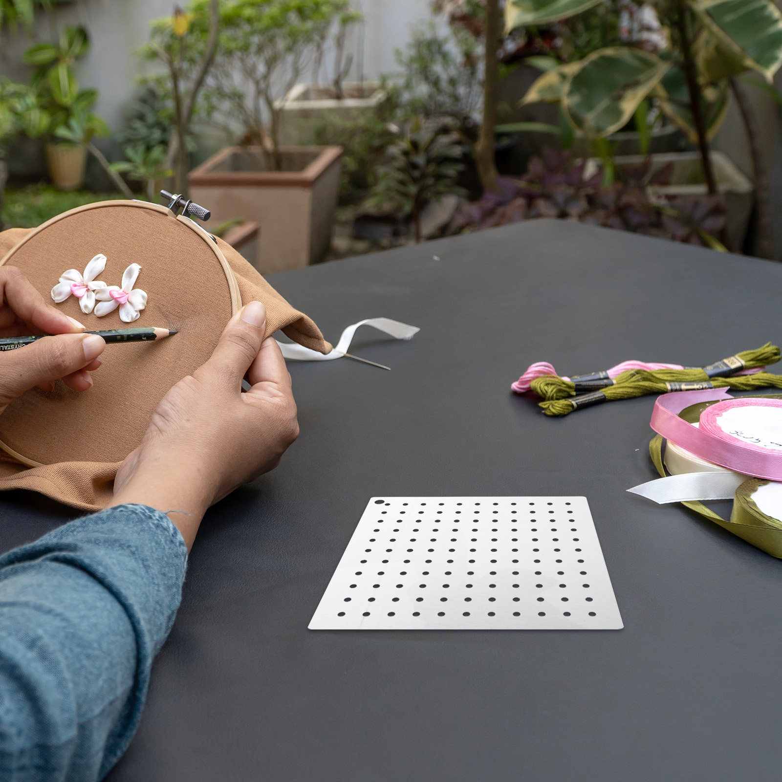 Embroidery Quilting - Conjunto de 4 Moldes de Acrílico