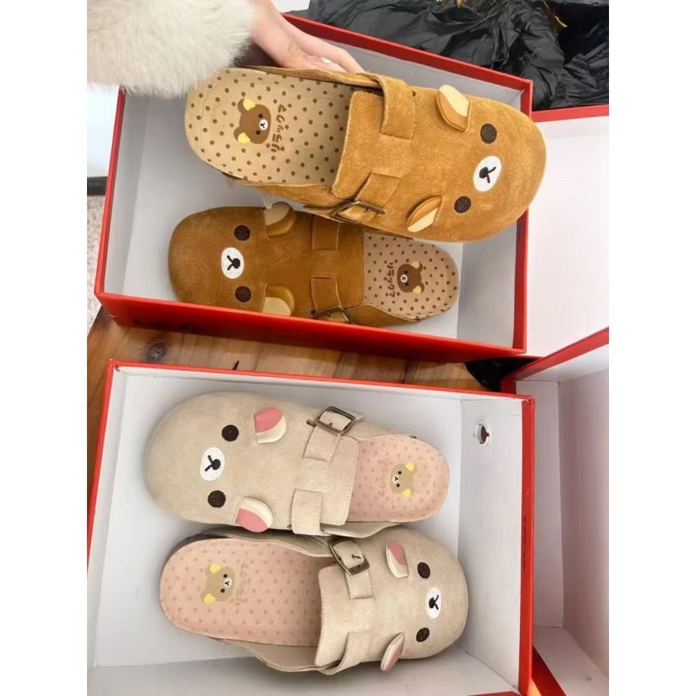 Embroidery Flat Shoes - Novos Sapatos Femininos Rilakkuma com Sola