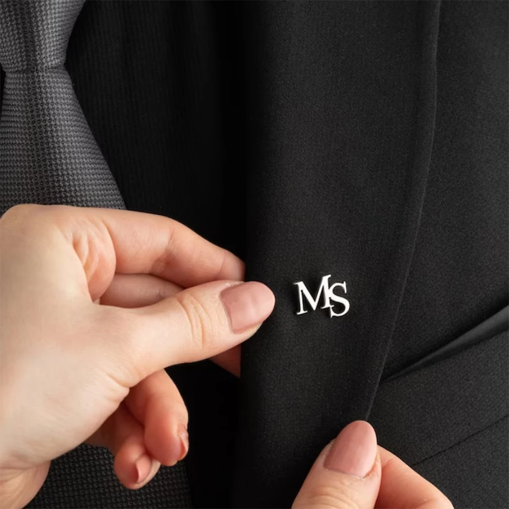 Embroidery Initials - Broches iniciais personalizados para mulheres, broche