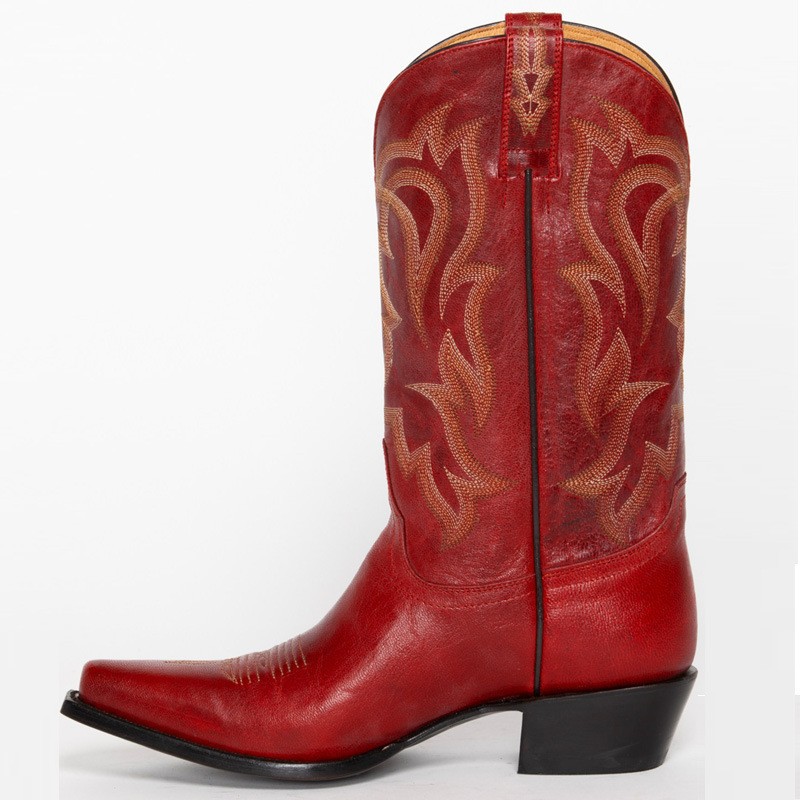 Embroidery On Leather - Novas botas femininas bordadas para outono