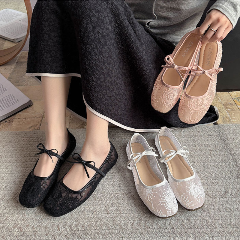 Sapatos planos de balé suave f - Embroidery Flat Shoes avaliação e preço