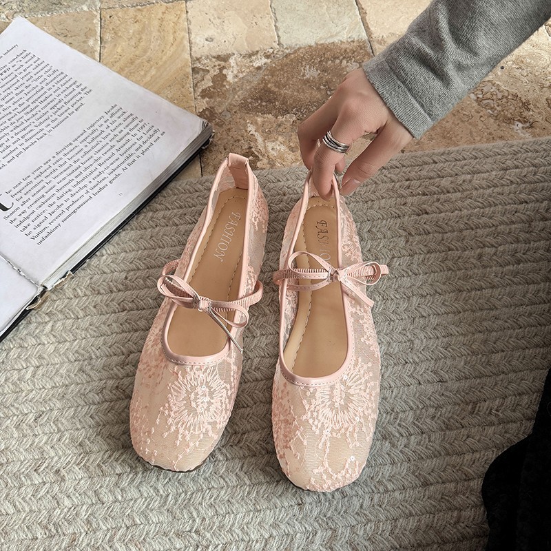 Sapatos planos de balé suave f - Embroidery Flat Shoes avaliação e preço