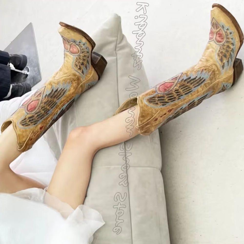 Botas ocidentais de cowboy bor - Embroidery On Leather avaliação e preço