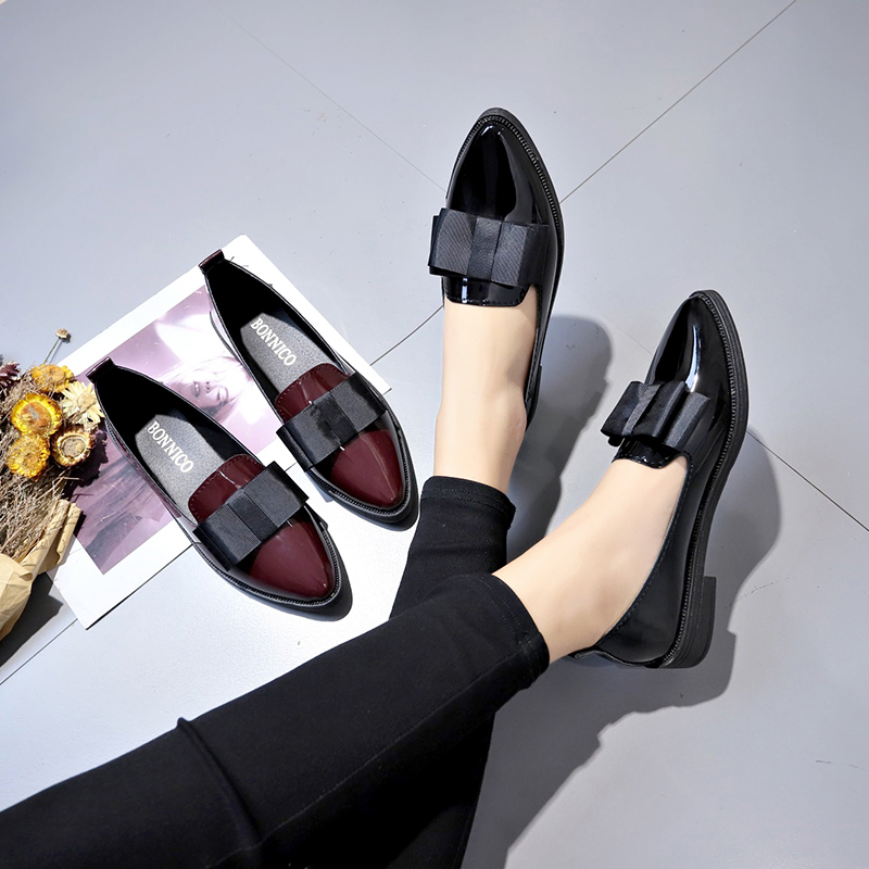 Sapatos de Couro Sintético Pre - Embroidery Flat Shoes avaliação e preço