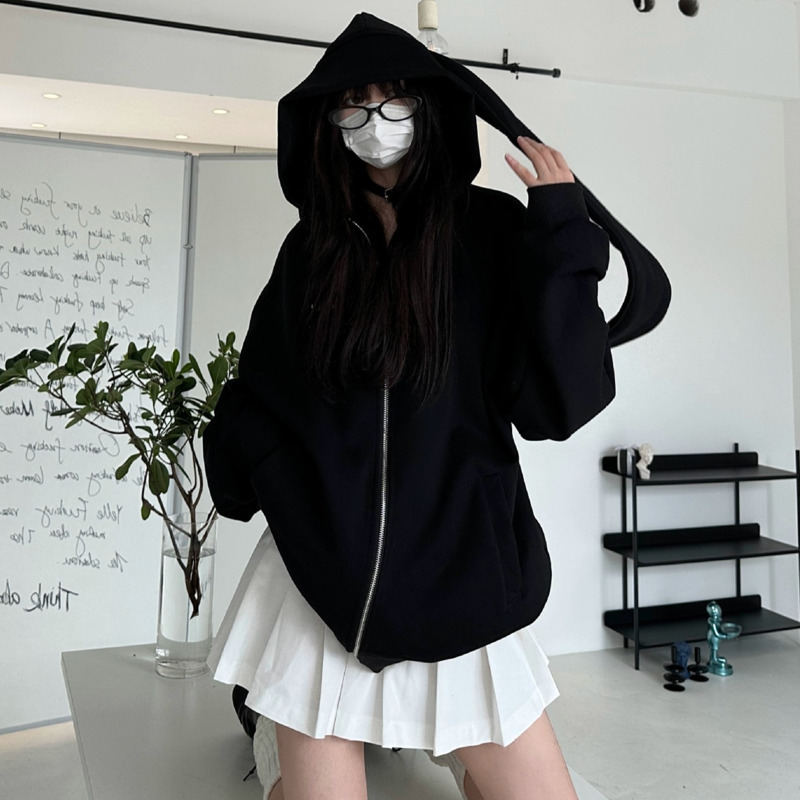 2025 outono kawaii coelho gran - Embroidery Zip Up Hoodie avaliação e preço