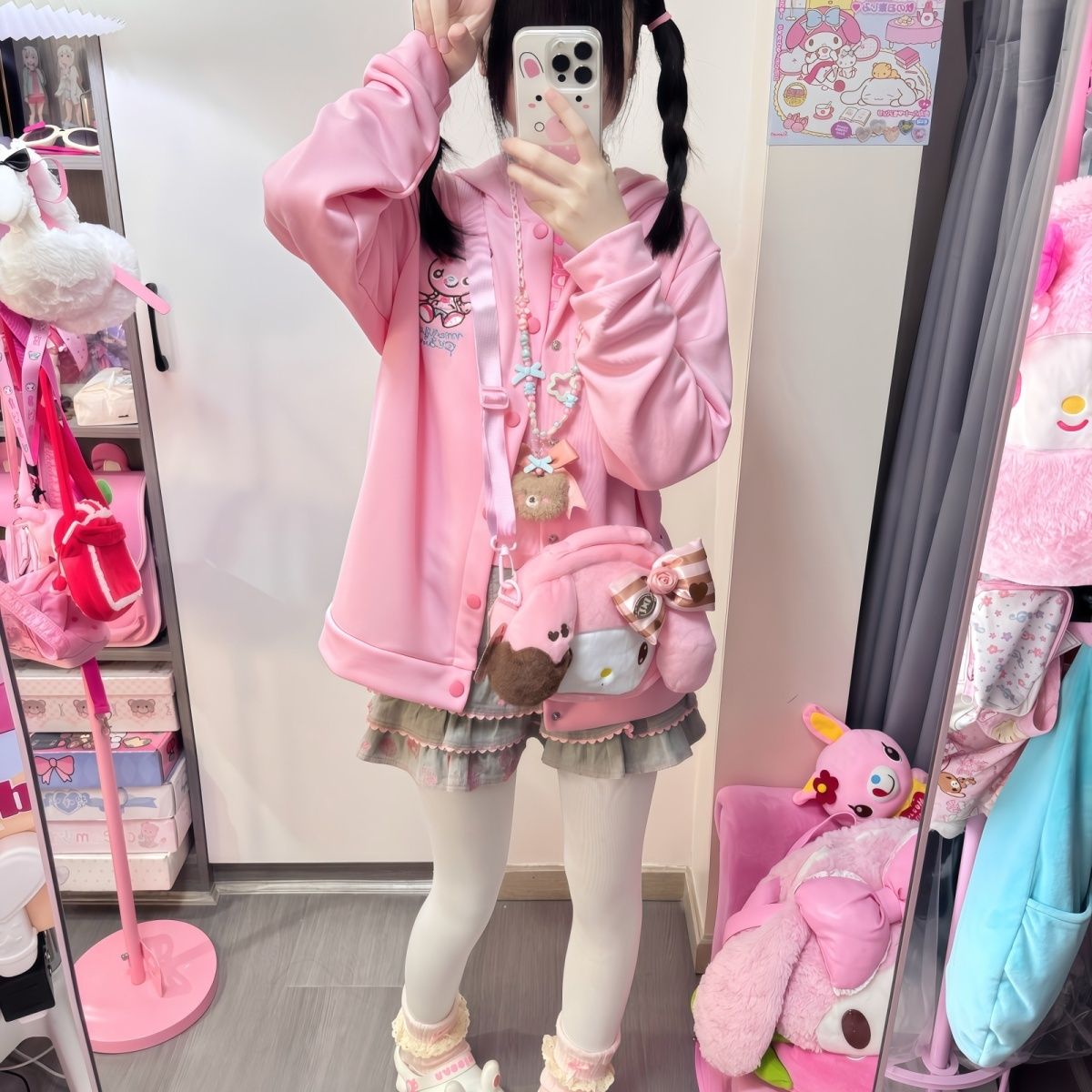 Japonês dos desenhos animados  - Embroidery Zip Up Hoodie avaliação e preço