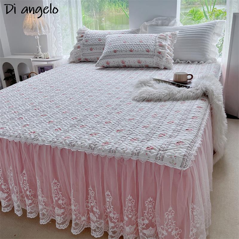 Saia de cama acolchoada espess - Embroidery Quilt Cover avaliação e preço