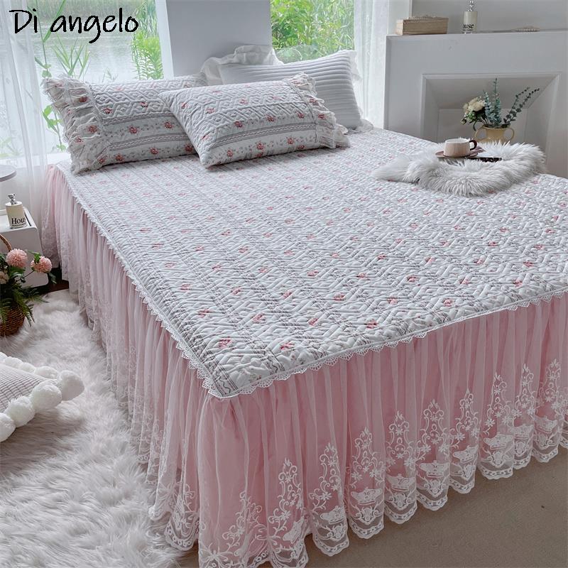Saia de cama acolchoada espess - Embroidery Quilt Cover avaliação e preço