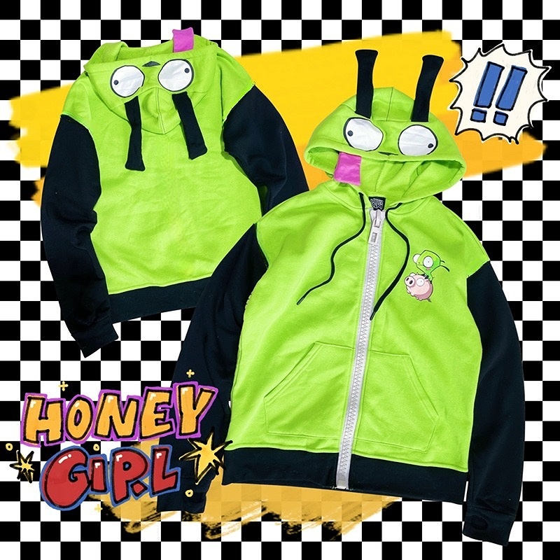 Anime invader cosplay traje ca - Embroidery Zip Up Hoodie avaliação e preço