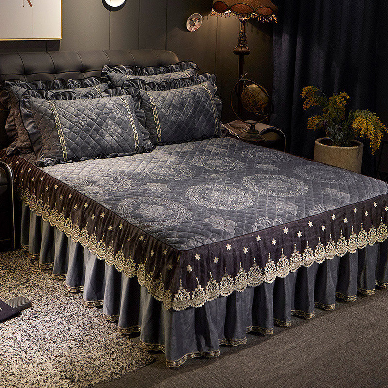 AI WINSURE-Bordado Lace Velvet - Embroidery Quilt Cover avaliação e preço