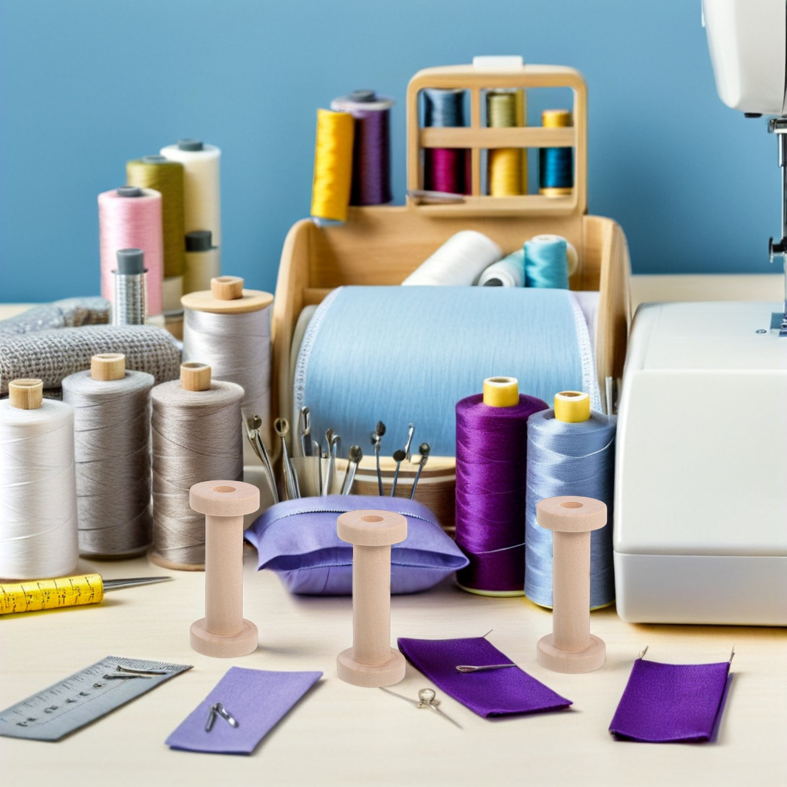 15 Peças de Bobinas de Madeira - Embroidery Thread Yarn avaliação e preço