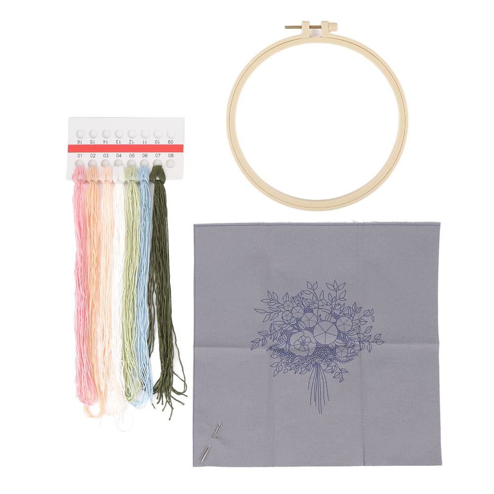 Kit de Bordado com Padrão Impr - Embroidery Design Patterns Flowers avaliação e preço