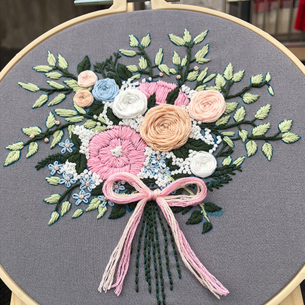Kit de Bordado com Padrão Impr - Embroidery Design Patterns Flowers avaliação e preço