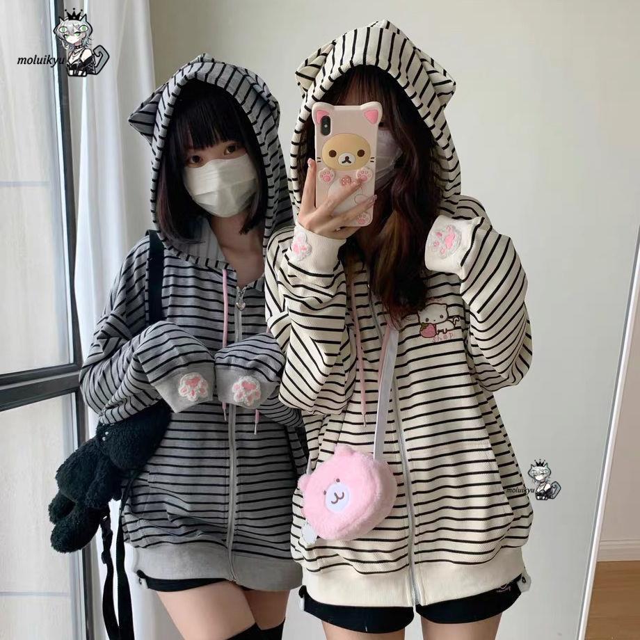 Jaqueta Feminina Y2K com Zíper - Embroidery Zip Up Hoodie avaliação e preço