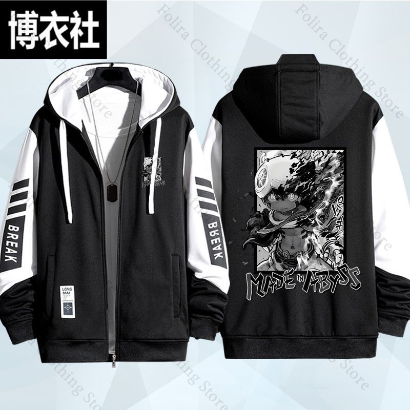 Anime feito no abismo impressã - Embroidery Zip Up Hoodie avaliação e preço