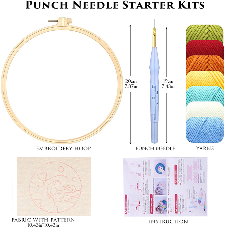Kit de Bordado Punch Needle pa - Embroidery Hoop Square avaliação e preço