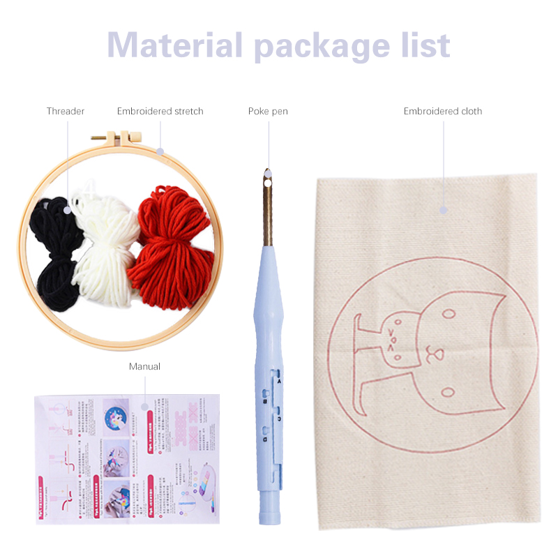 Animal bonito diy punch agulha - Punch Needle Handle avaliação e preço