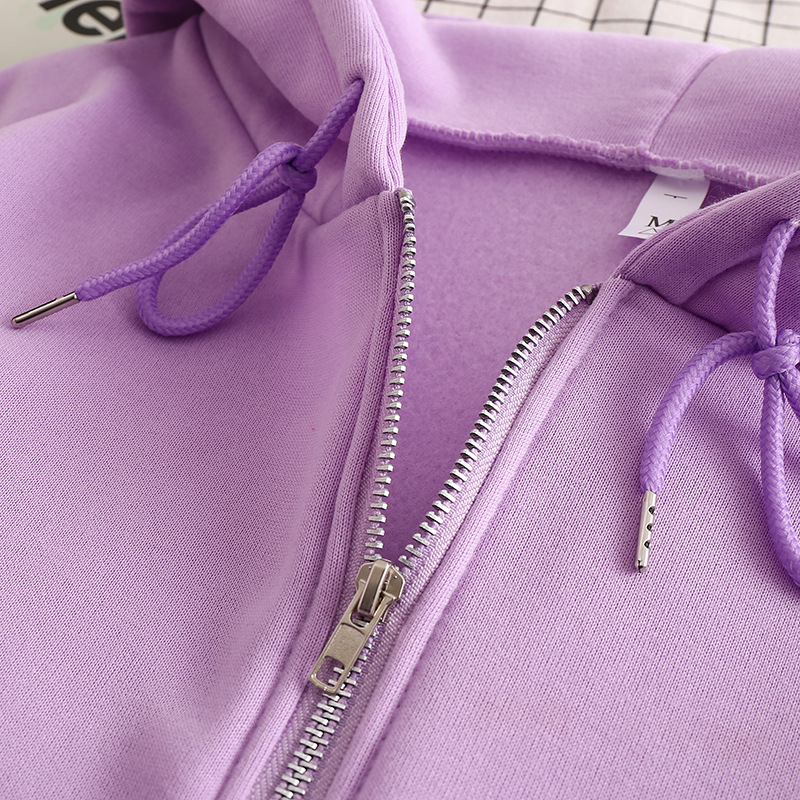 Hoodie com Zíper em Cor Sólida - Embroidery Zip Up Hoodie avaliação e preço