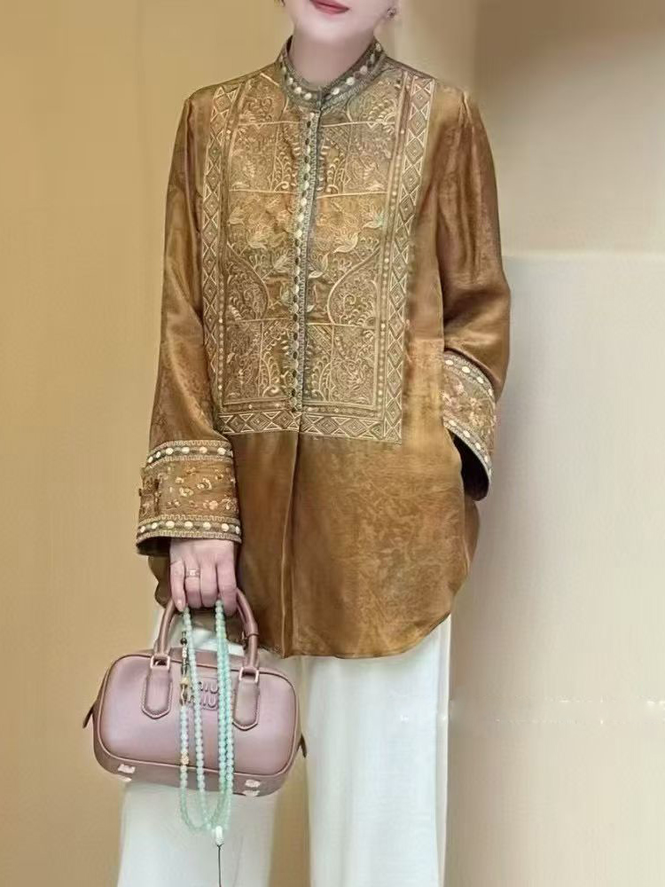 Camisa de Verão em Seda e Visc - Embroidery Men Shirt avaliação e preço