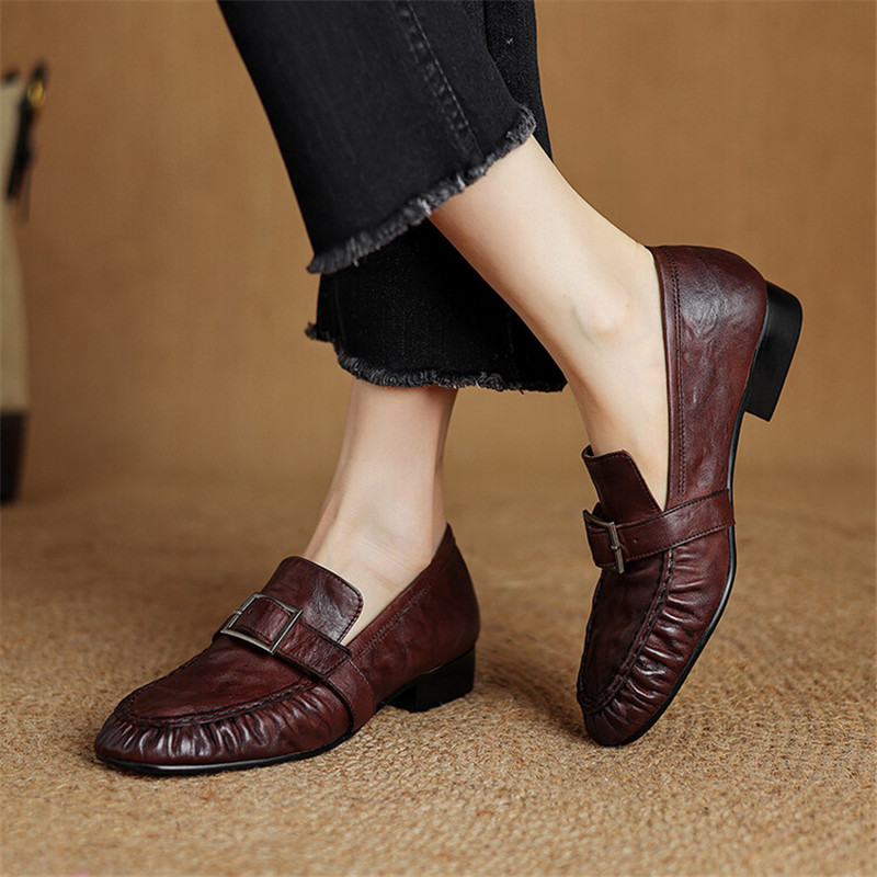 Mocassins de couro genuíno par - Embroidery Flat Shoes avaliação e preço
