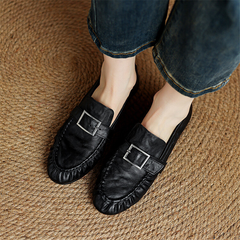 Mocassins de couro genuíno par - Embroidery Flat Shoes avaliação e preço