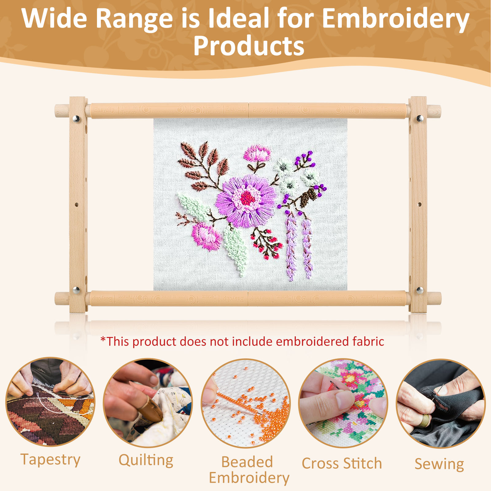 Suporte de Bordado em Madeira  - Embroidery Hoop Square avaliação e preço