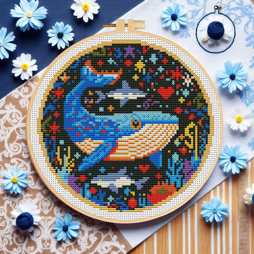 Diy ponto cruz baleia bordado  - Embroidery Whale avaliação e preço