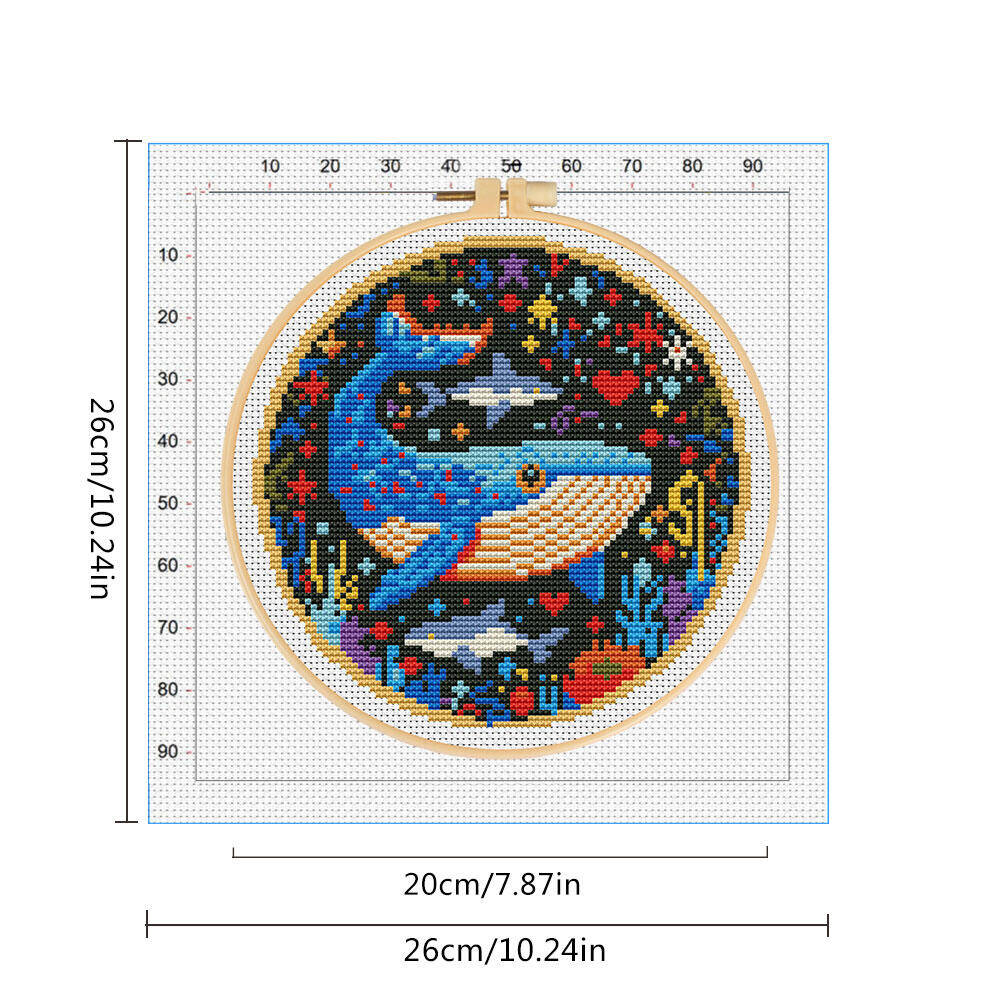 Diy ponto cruz baleia bordado  - Embroidery Whale avaliação e preço