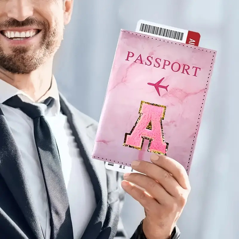 Porta-passaporte de couro PU r - Embroidery Font avaliação e preço