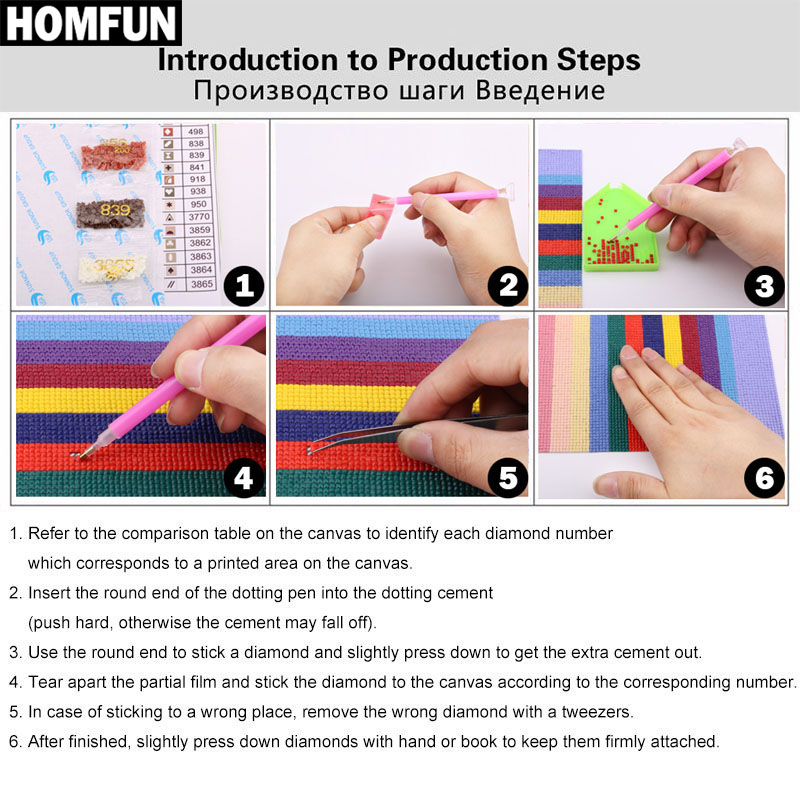 Homfun-pintura de diamantes 