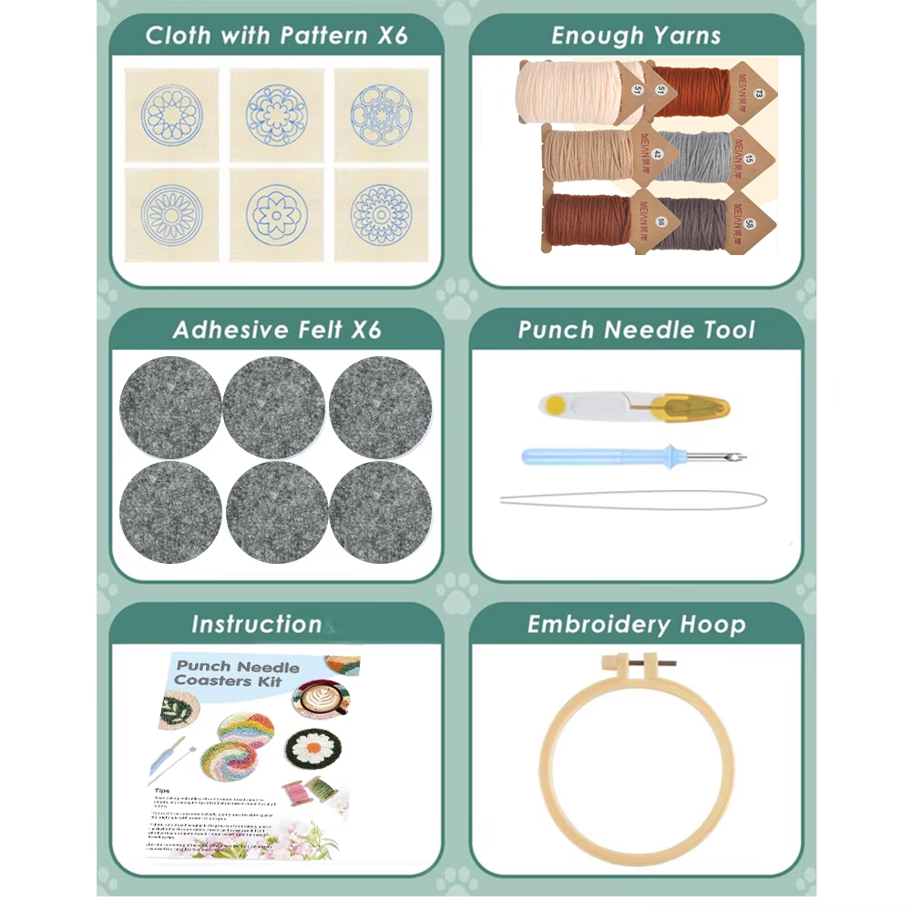6 pçs conjunto punch agulha co - Punch Needle Handle avaliação e preço