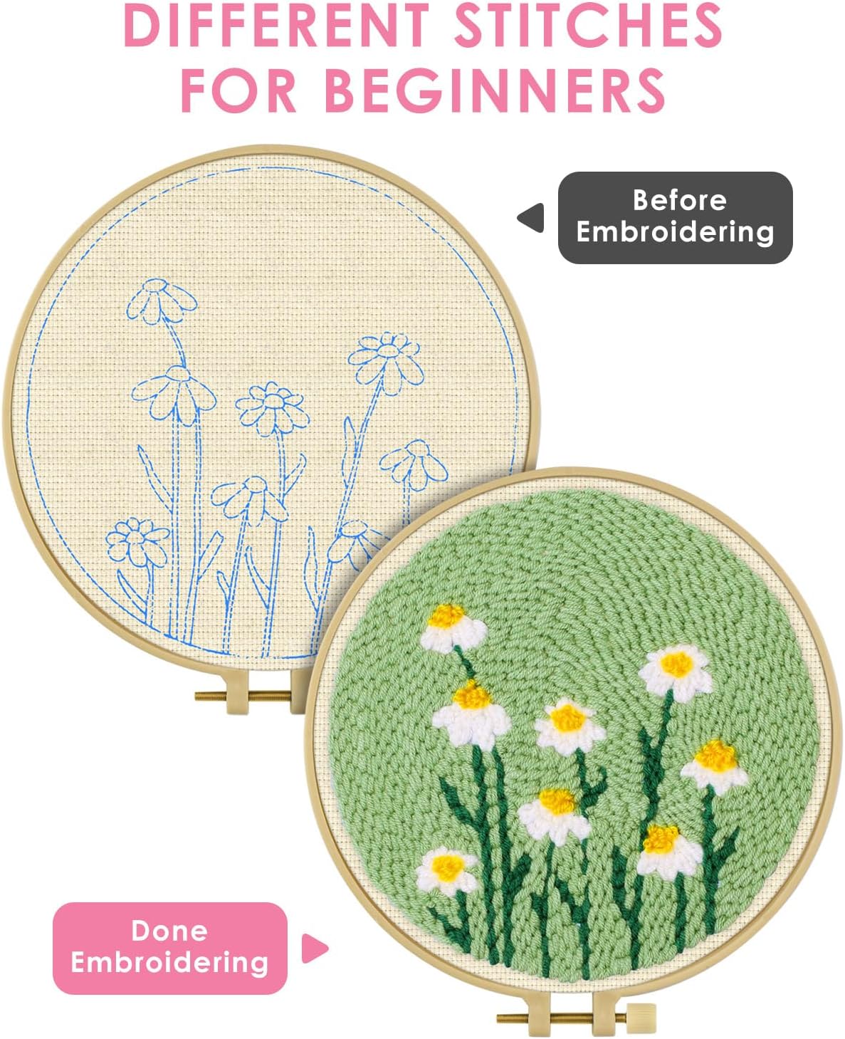 Chenistory diy kits de agulhas - Embroidery Hoop Square avaliação e preço