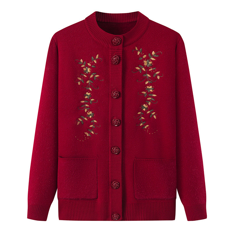 Cardigan de malha feminino de  - Embroidery Thread Yarn avaliação e preço