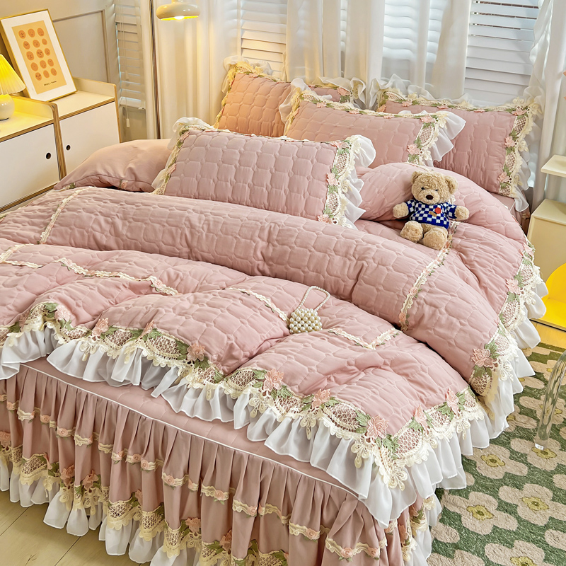 Rosa coreano princesa estilo c - Embroidery Quilt Cover avaliação e preço