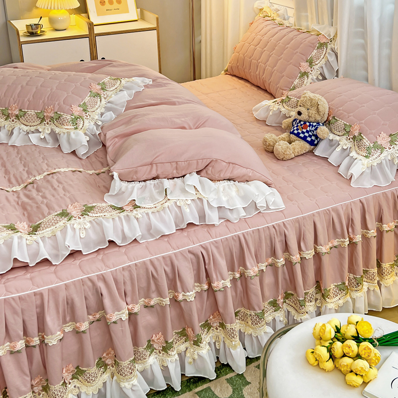 Rosa coreano princesa estilo c - Embroidery Quilt Cover avaliação e preço