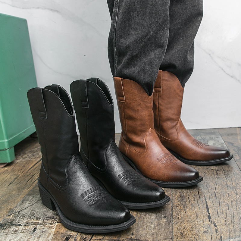 Botas Masculinas Clássicas com - Embroidery On Leather avaliação e preço
