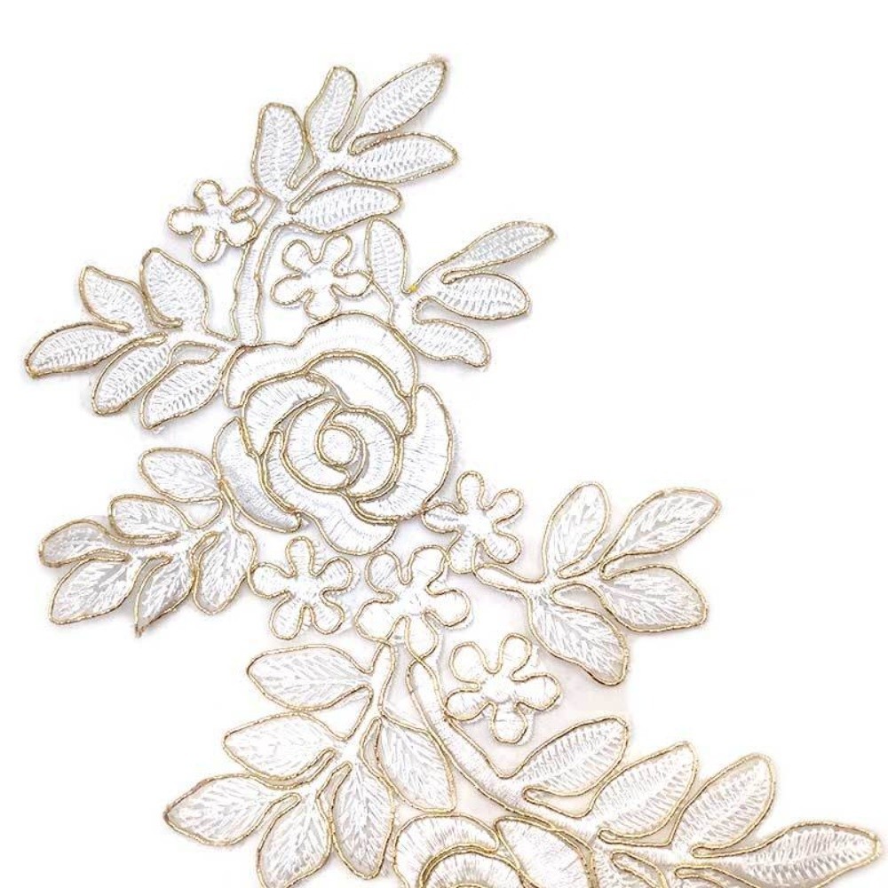 1 Par de Apliques Florais Bord - Embroidery Patches avaliação e preço