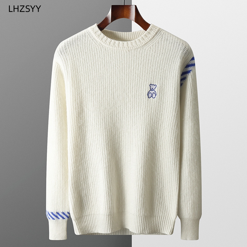 Lhzsyy-Suéter de caxemira bord - Embroidery Men Shirt avaliação e preço