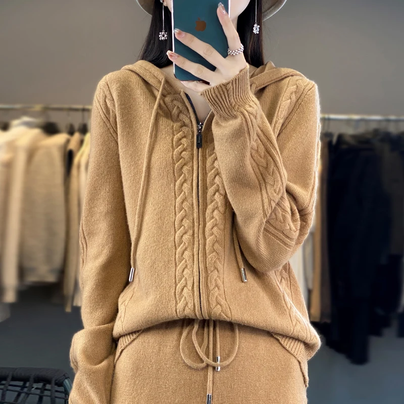 Conjunto Feminino de 2 Peças e - Embroidery Zip Up Hoodie avaliação e preço